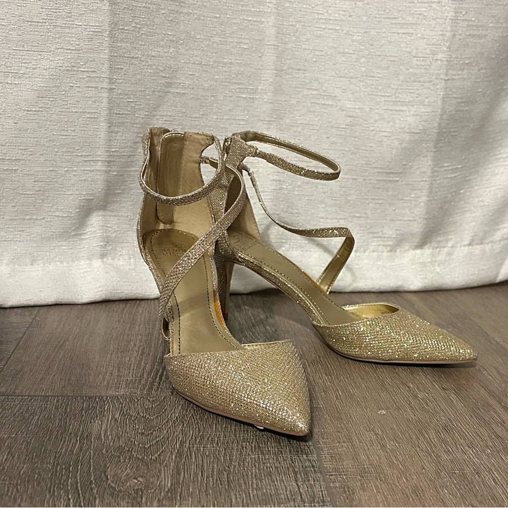 Badgley Mischka Glittering Gold Heels